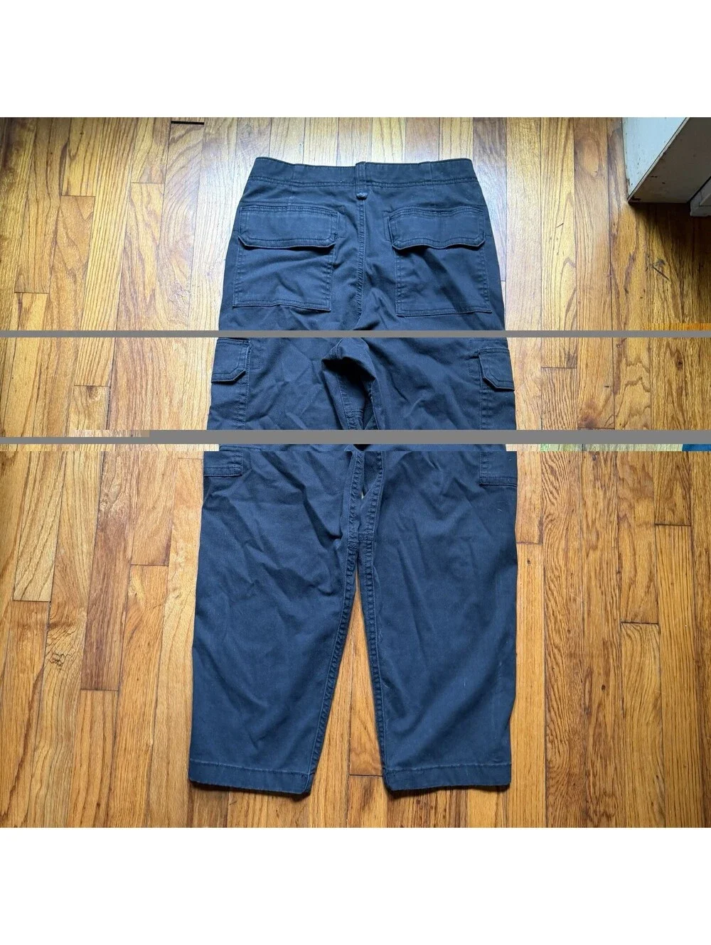 Hollister Gray Black Skater Baggy Cargo Utility Pants Y2K Mens 29x30